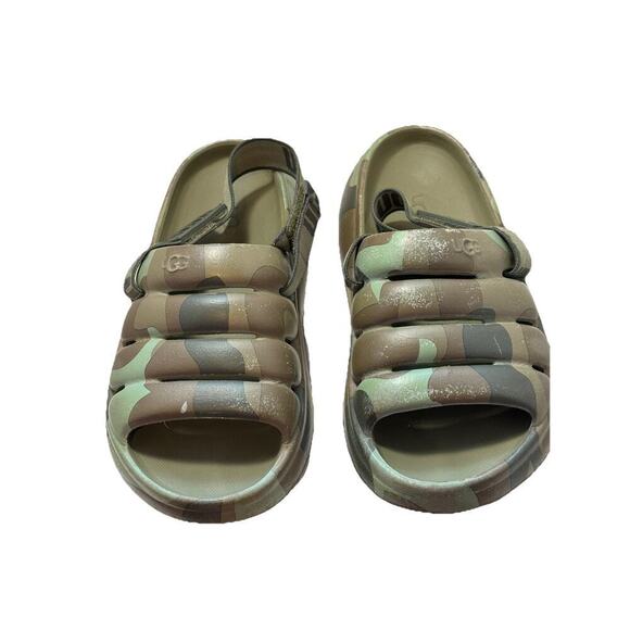 UGG Kids Sport Yeah Camopop Slides 4.5 Waterproof Camo Strap Back Open Toe - Picture 1 of 8